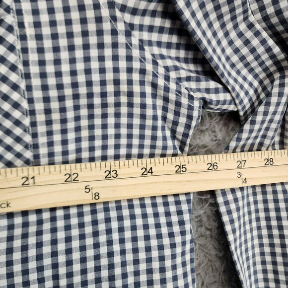 Warp And Weft Shirt Mens XXL Blue Checkered 100% Cotton Long Sleeve Button Down - Picture 6 of 9